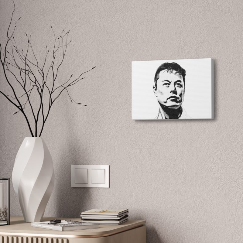 Elon Musk Black & White Canvas Stretched, 1.5'' Wall Art | For Home or Office - Image 24