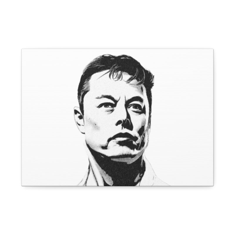 Elon Musk Black & White Canvas Stretched, 1.5'' Wall Art | For Home or Office - Image 21