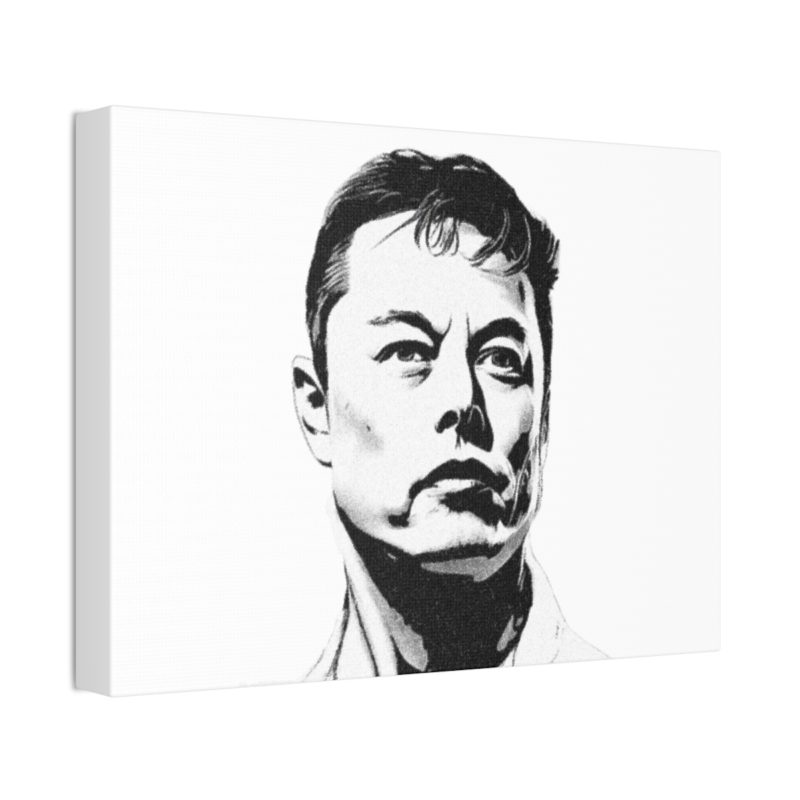 Elon Musk Black & White Canvas Stretched, 1.5'' Wall Art | For Home or Office - Image 26