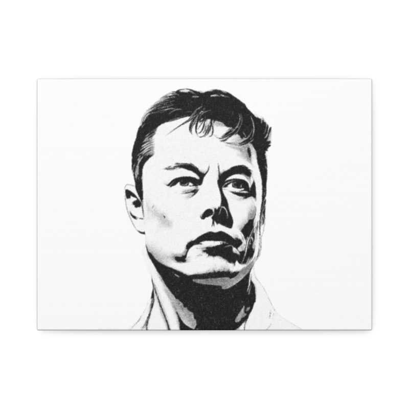 Elon Musk Black & White Canvas Stretched, 1.5'' Wall Art | For Home or Office - Image 25