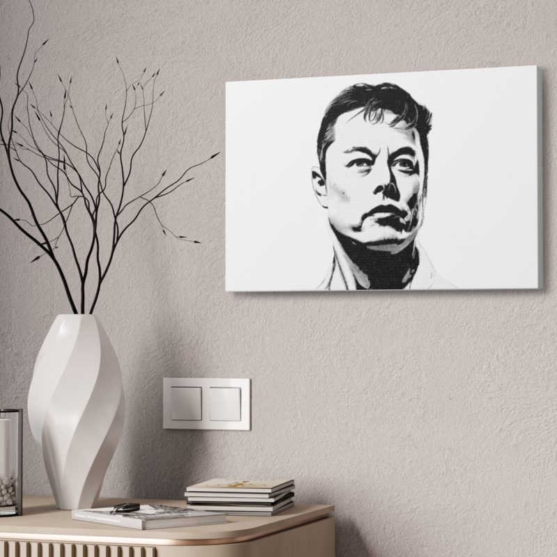 Elon Musk Black & White Canvas Stretched, 1.5'' Wall Art | For Home or Office - Image 36
