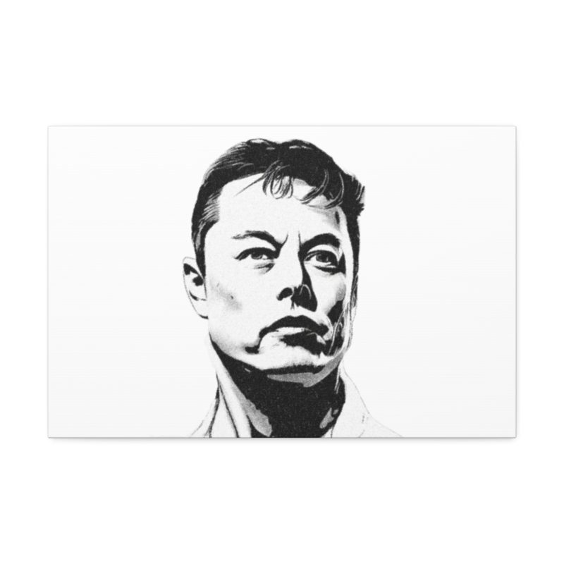 Elon Musk Black & White Canvas Stretched, 1.5'' Wall Art | For Home or Office - Image 33