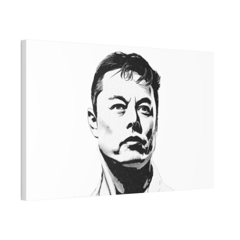 Elon Musk Black & White Canvas Stretched, 1.5'' Wall Art | For Home or Office - Image 38