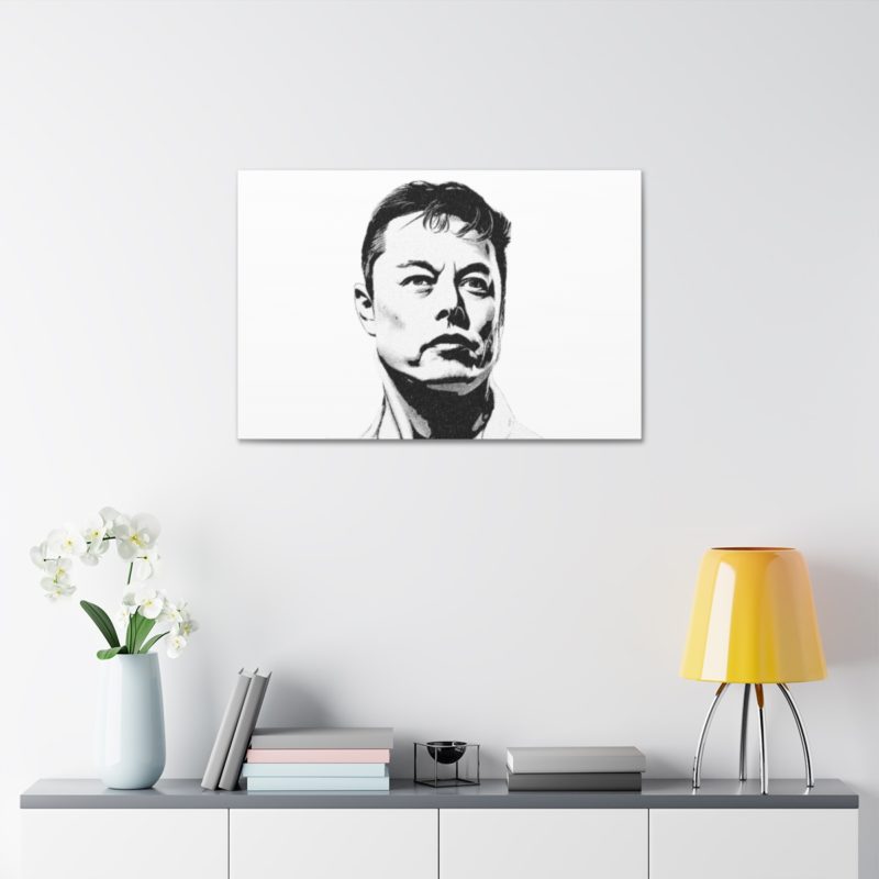 Elon Musk Black & White Canvas Stretched, 1.5'' Wall Art | For Home or Office - Image 39