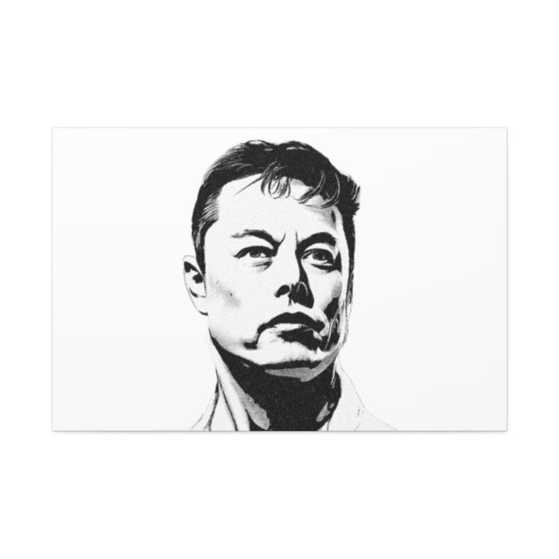 Elon Musk Black & White Canvas Stretched, 1.5'' Wall Art | For Home or Office - Image 37