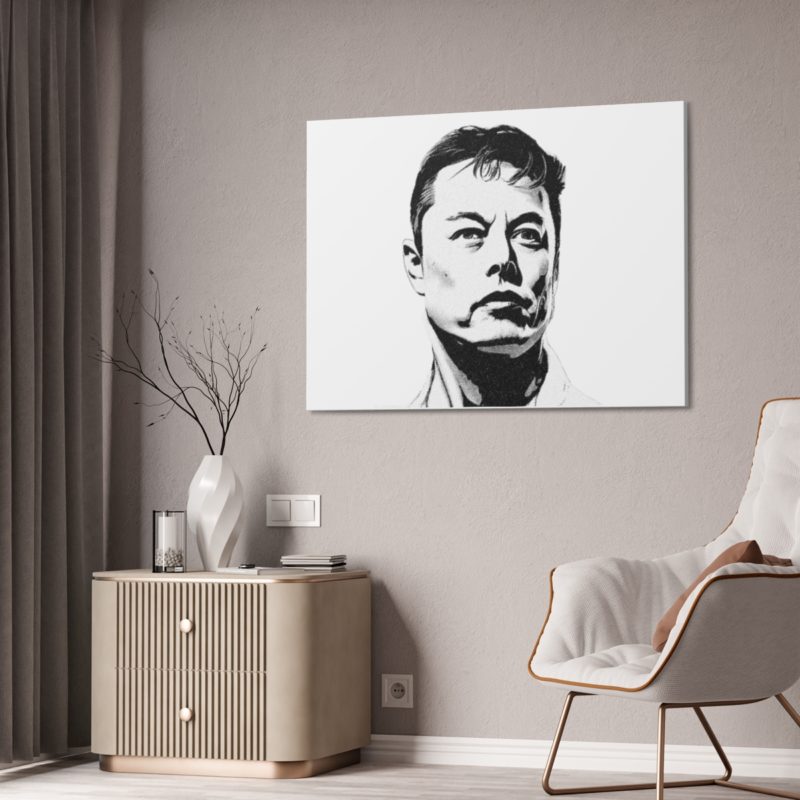 Elon Musk Black & White Canvas Stretched, 1.5'' Wall Art | For Home or Office - Image 8