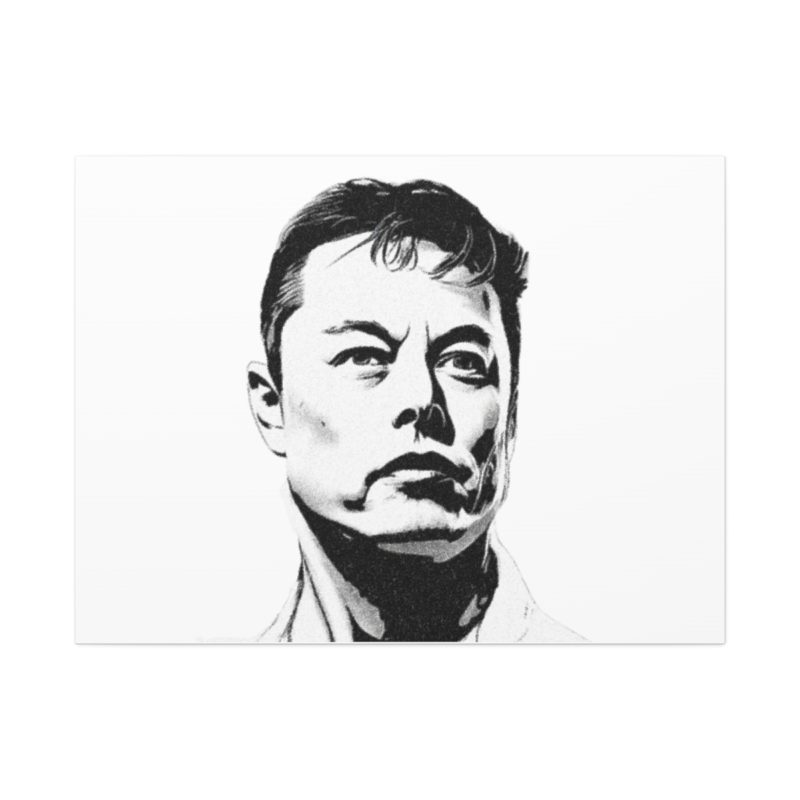 Elon Musk Black & White Canvas Stretched, 1.5'' Wall Art | For Home or Office - Image 5