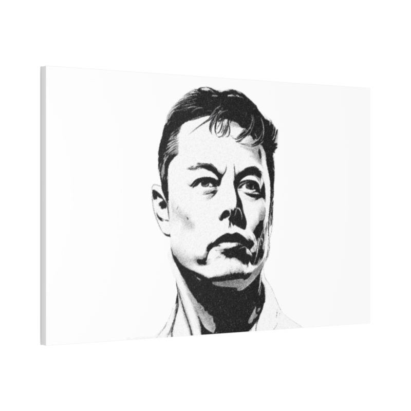 Elon Musk Black & White Canvas Stretched, 1.5'' Wall Art | For Home or Office - Image 10