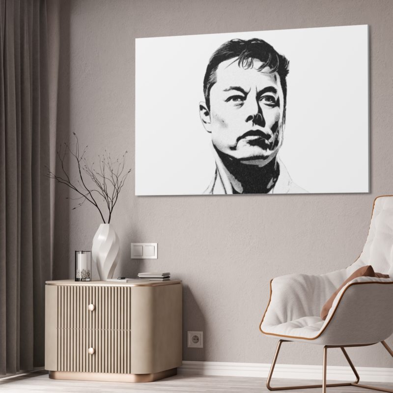 Elon Musk Black & White Canvas Stretched, 1.5'' Wall Art | For Home or Office - Image 12