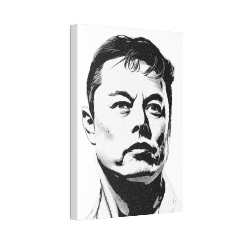 Elon Musk Black & White Canvas Stretched, 1.5'' Wall Art | For Home or Office - Image 14