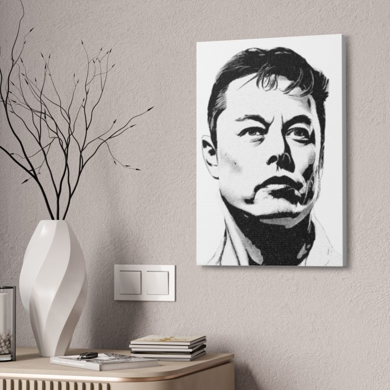 Elon Musk Black & White Canvas Stretched, 1.5'' Wall Art | For Home or Office - Image 16