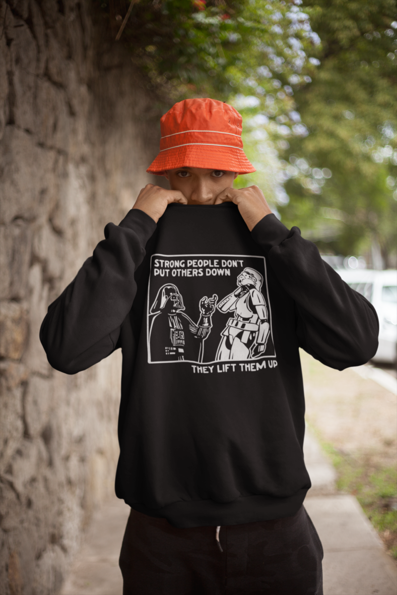 Strong People Don't Put Other's Down - Darth Vader Choking Stormtrooper  Unisex NuBlend® Crewneck Sweatshirt - Image 4