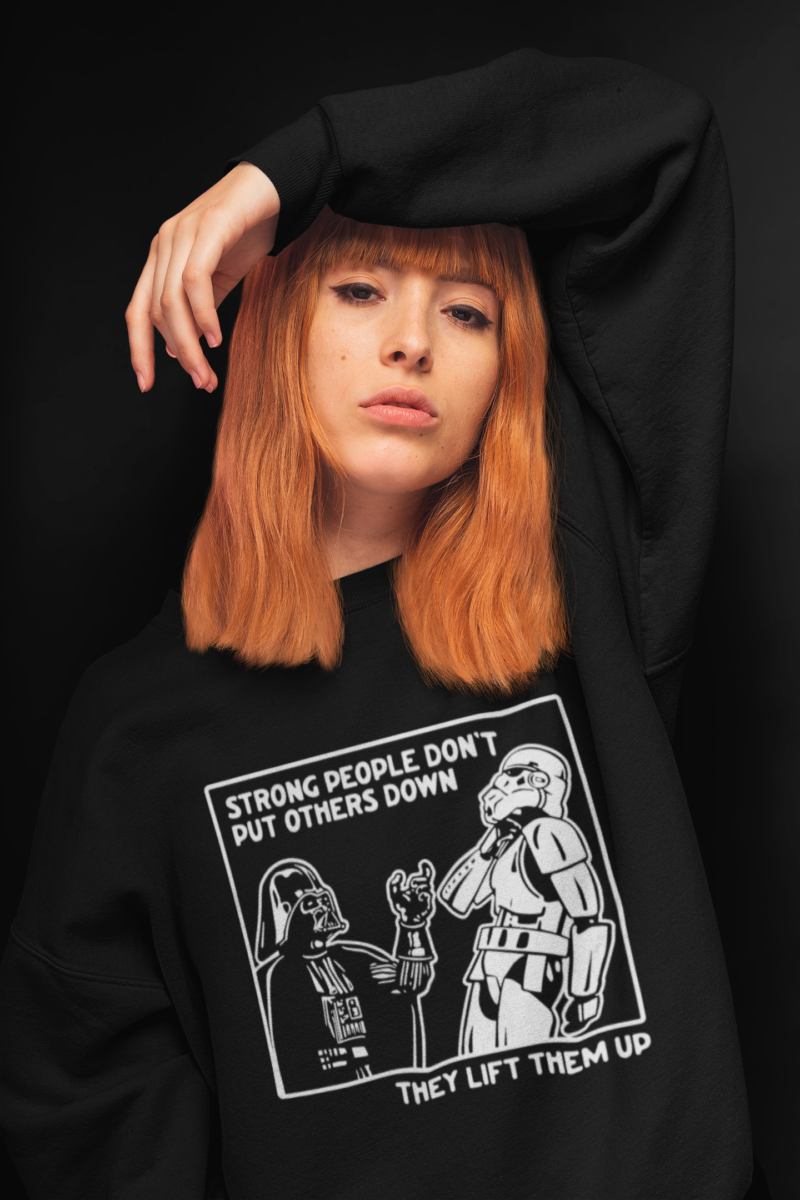 Strong People Don't Put Other's Down - Darth Vader Choking Stormtrooper  Unisex NuBlend® Crewneck Sweatshirt - Image 2