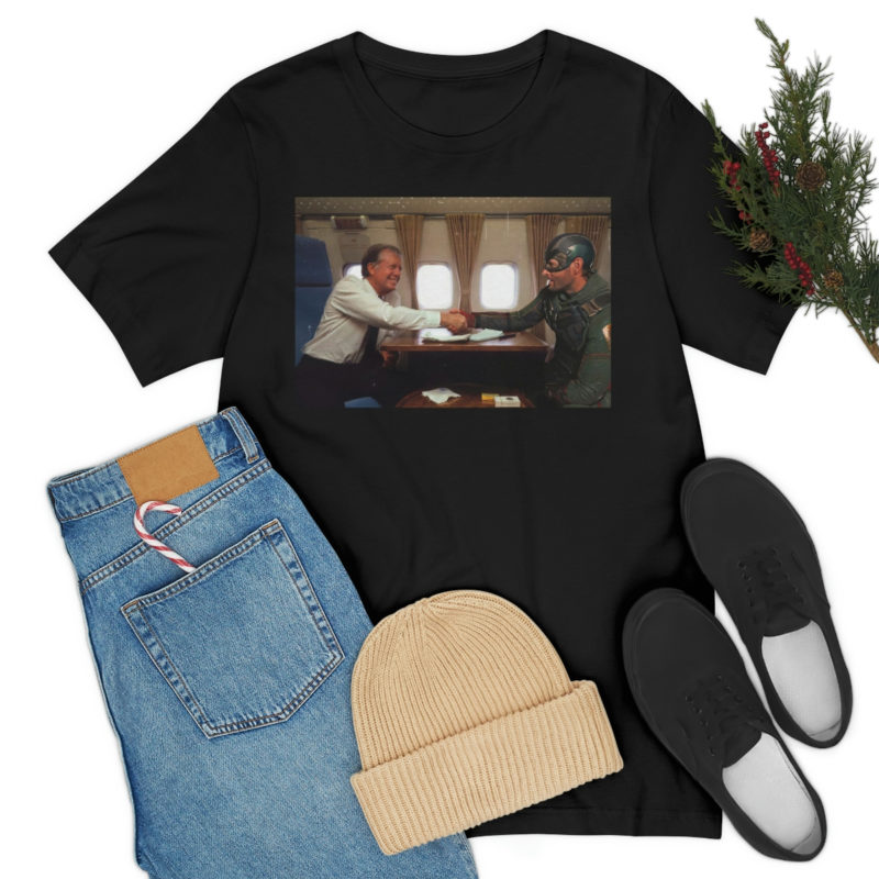 That Time When Solider Boy Rode Air Force One with President Jimmy Carter Unisex Jersey Short Sleeve Tee - Image 7