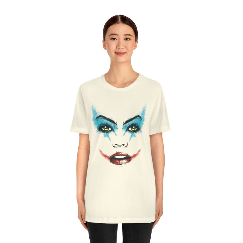 Female Joker Face Unisex Jersey Short Sleeve Tee - Image 11