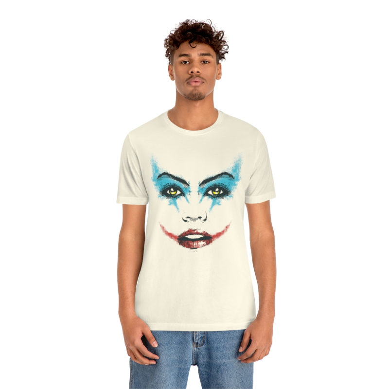 Female Joker Face Unisex Jersey Short Sleeve Tee - Image 12