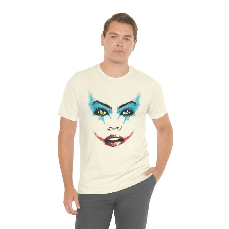 Female Joker Face Unisex Jersey Short Sleeve Tee - Image 14