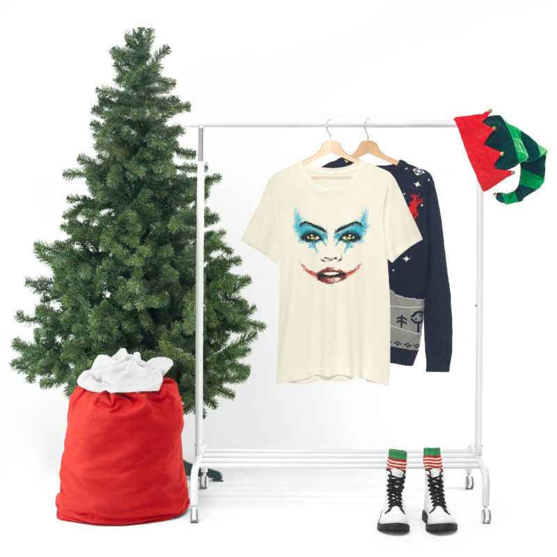Female Joker Face Unisex Jersey Short Sleeve Tee - Image 17