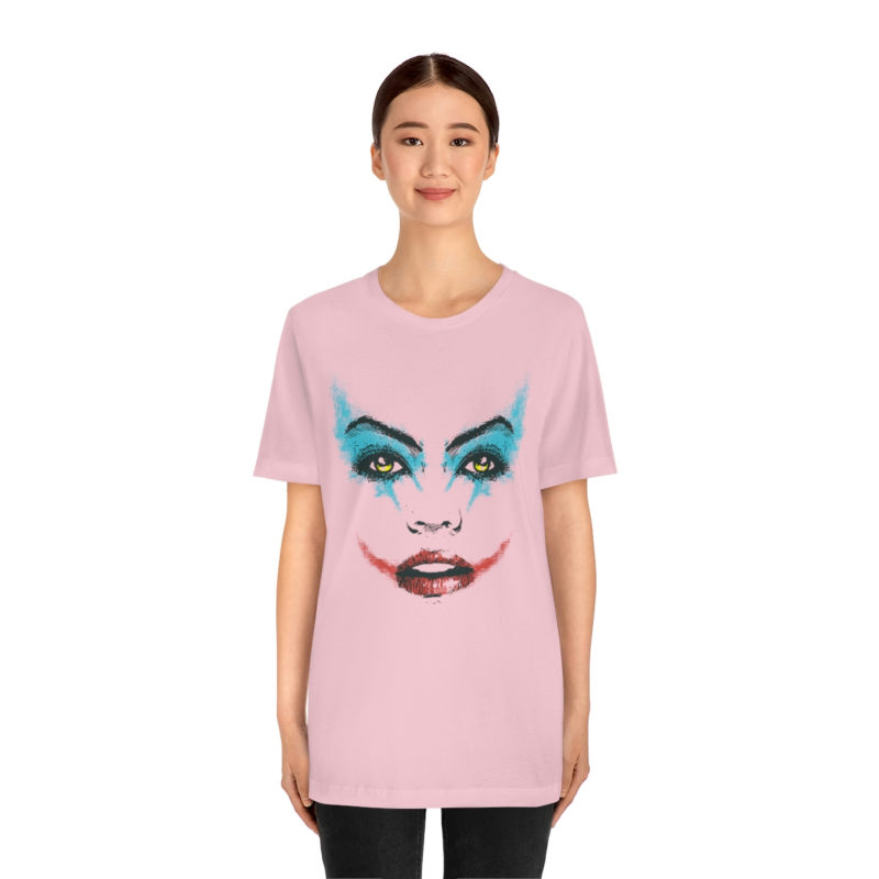 Female Joker Face Unisex Jersey Short Sleeve Tee - Image 47