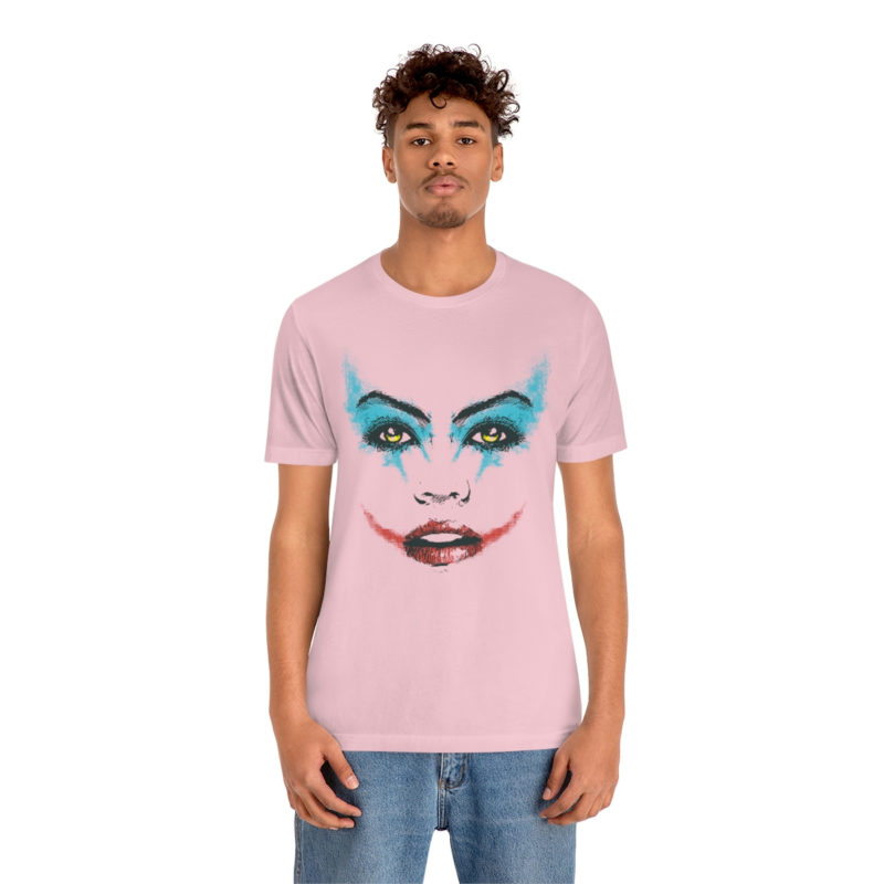 Female Joker Face Unisex Jersey Short Sleeve Tee - Image 48