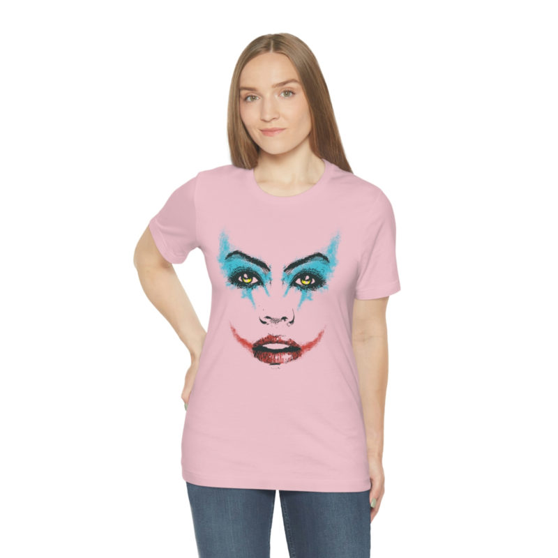 Female Joker Face Unisex Jersey Short Sleeve Tee - Image 49