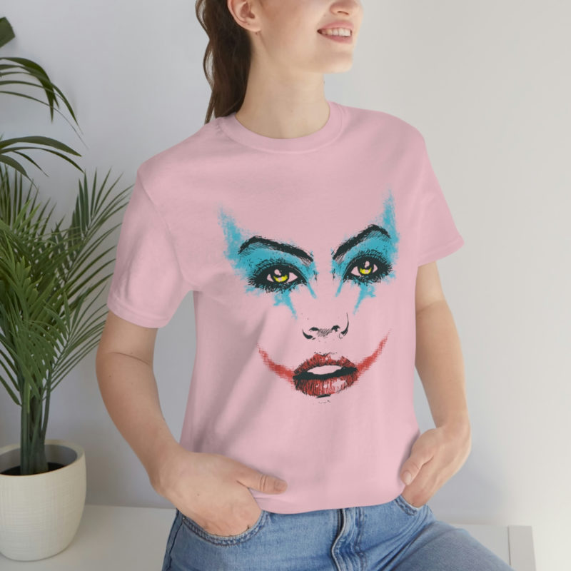 Female Joker Face Unisex Jersey Short Sleeve Tee - Image 51