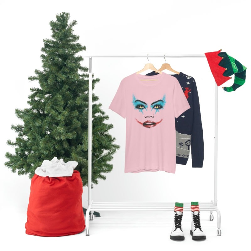 Female Joker Face Unisex Jersey Short Sleeve Tee - Image 53