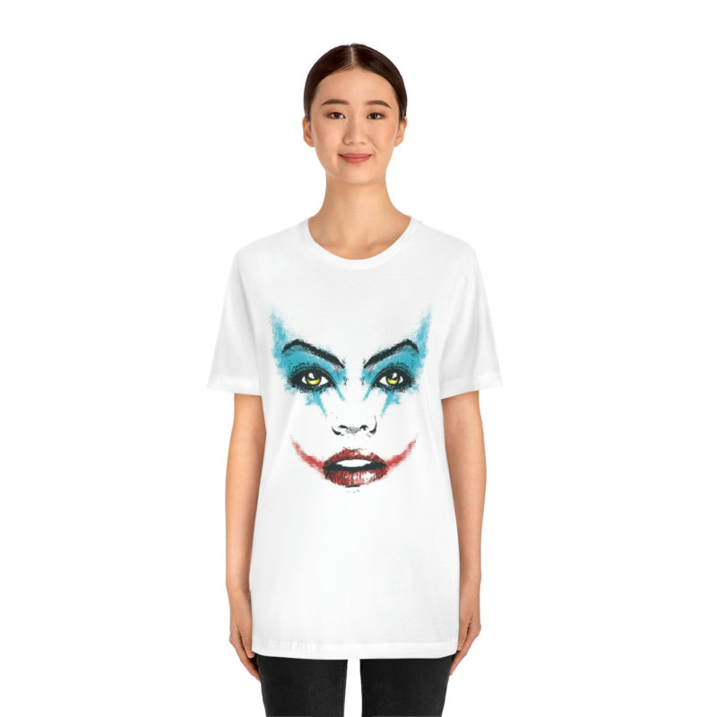Female Joker Face Unisex Jersey Short Sleeve Tee - Image 2