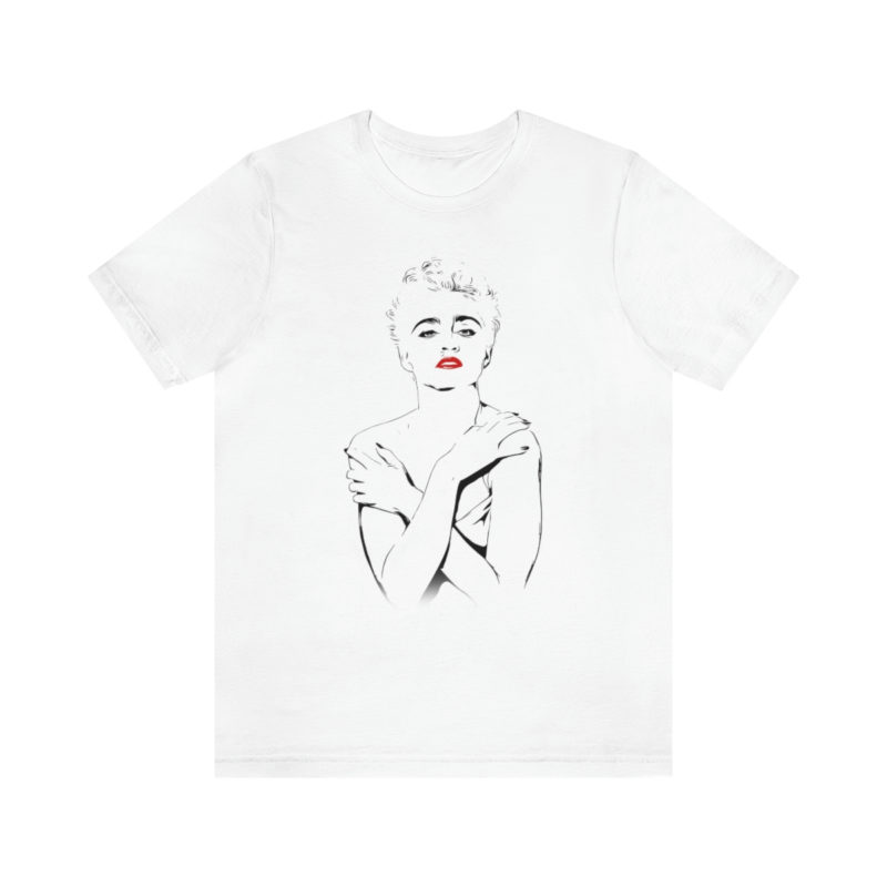 Madonna Outline with red lips Unisex Jersey Short Sleeve Tee