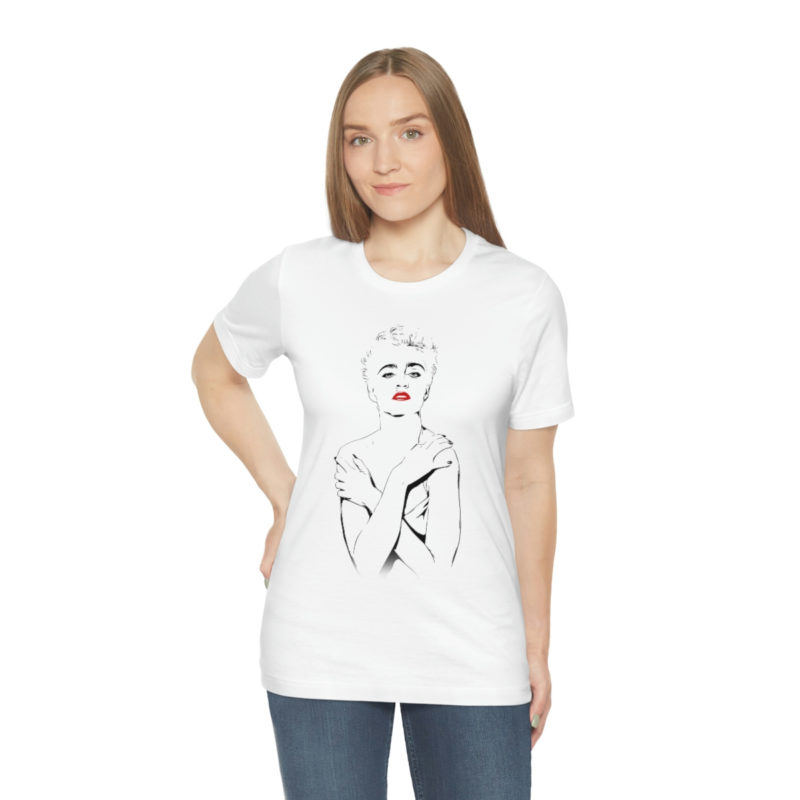 Madonna Outline with red lips Unisex Jersey Short Sleeve Tee - Image 4