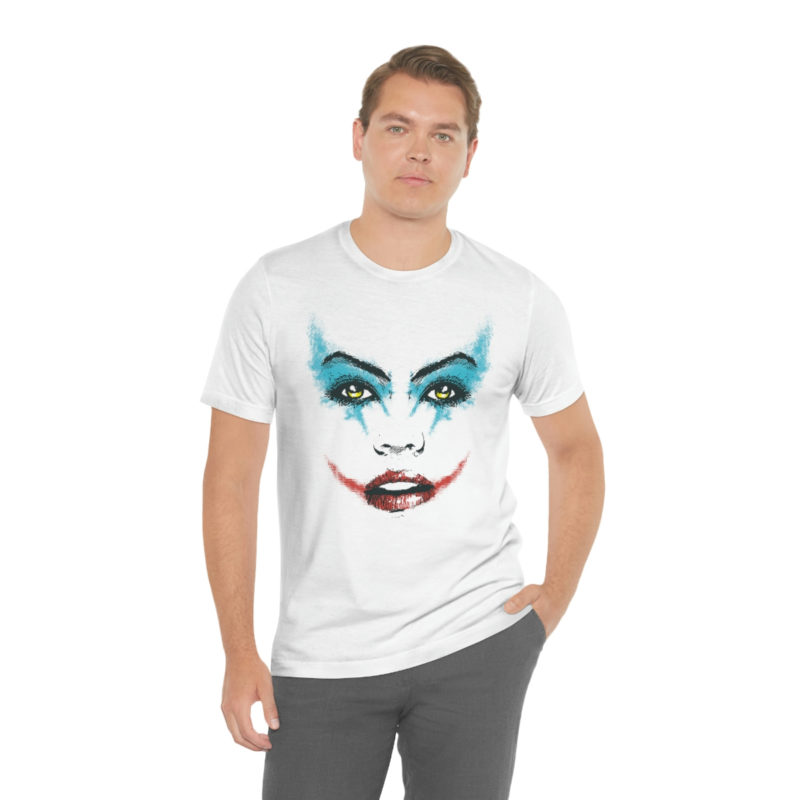Female Joker Face Unisex Jersey Short Sleeve Tee - Image 5