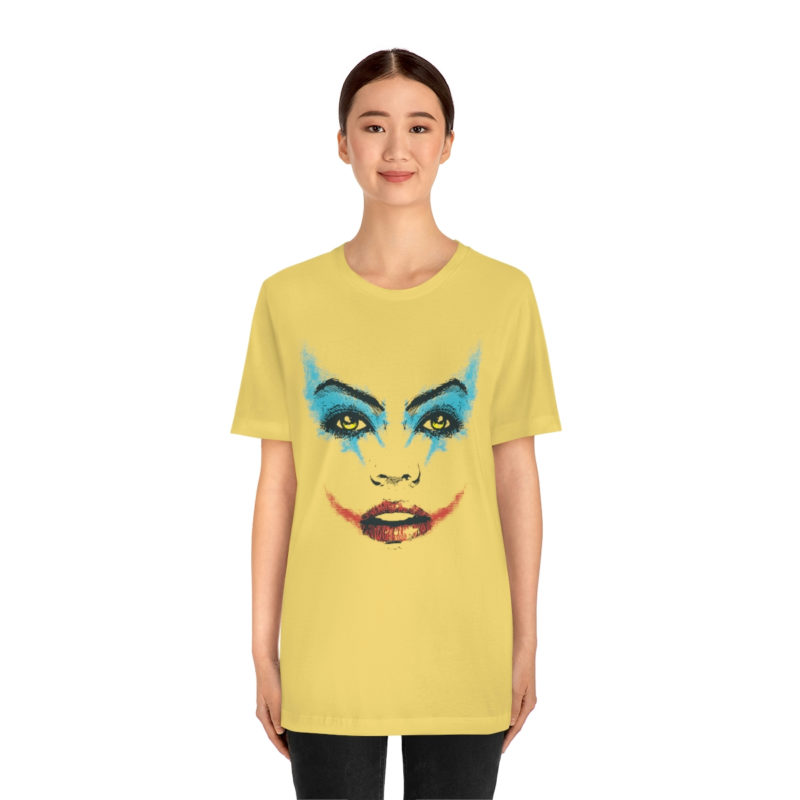 Female Joker Face Unisex Jersey Short Sleeve Tee - Image 29