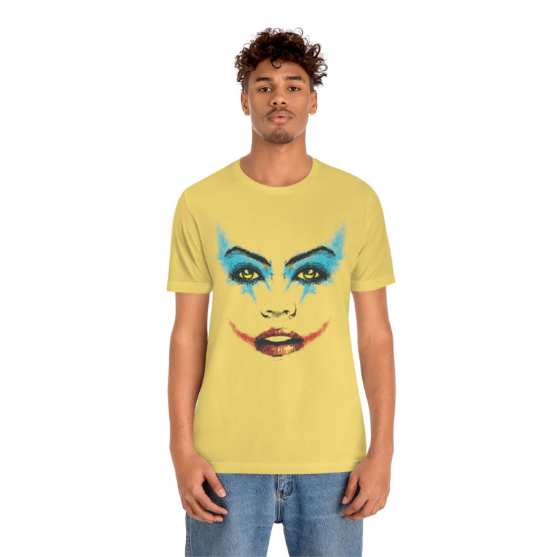 Female Joker Face Unisex Jersey Short Sleeve Tee - Image 30