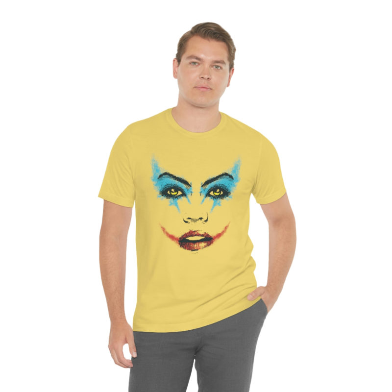 Female Joker Face Unisex Jersey Short Sleeve Tee - Image 32