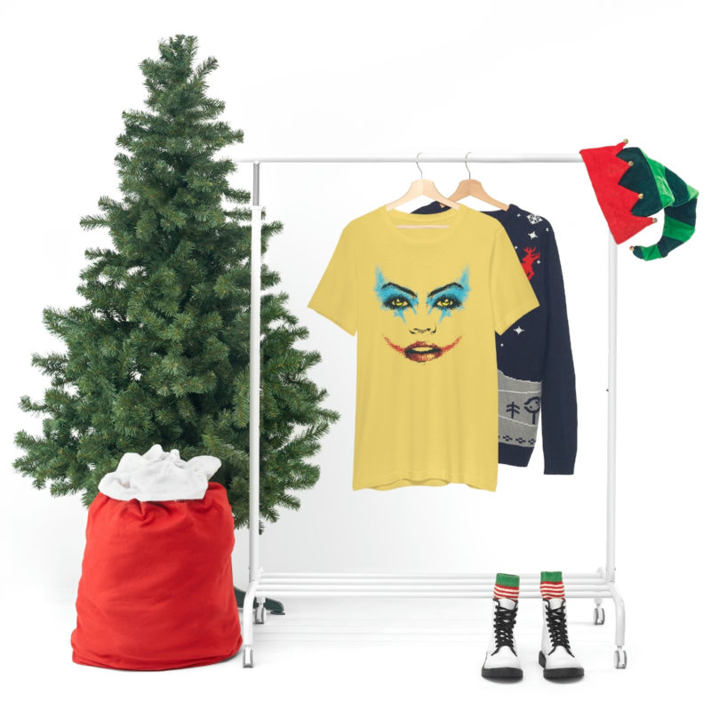 Female Joker Face Unisex Jersey Short Sleeve Tee - Image 35