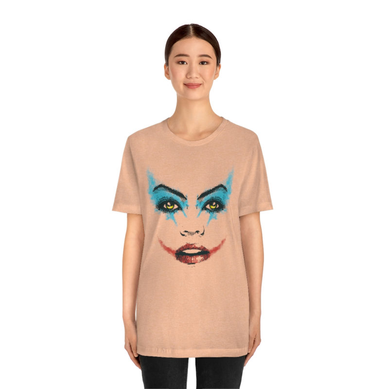 Female Joker Face Unisex Jersey Short Sleeve Tee - Image 20