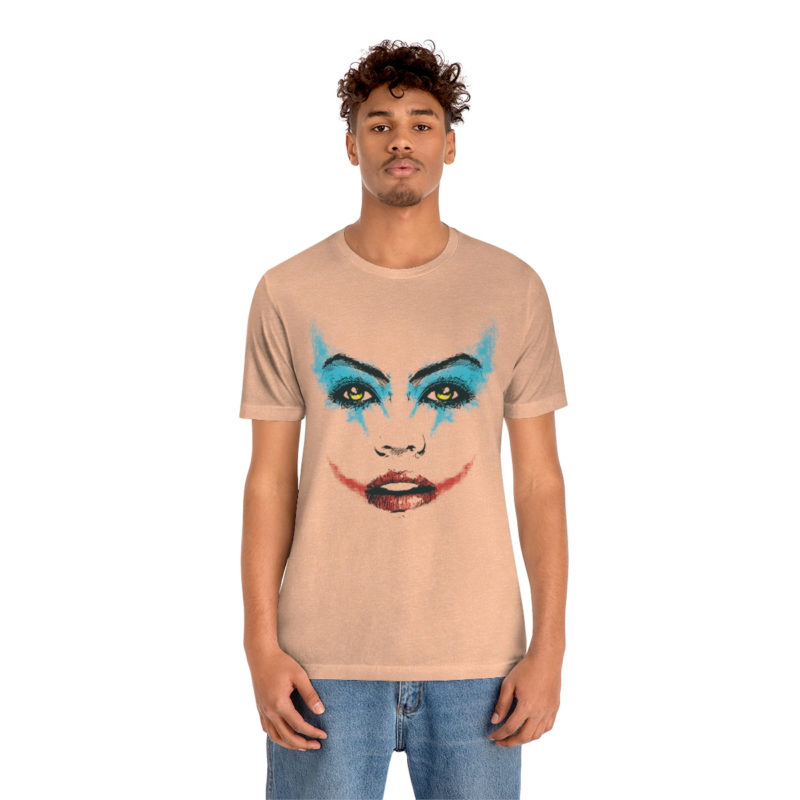 Female Joker Face Unisex Jersey Short Sleeve Tee - Image 21