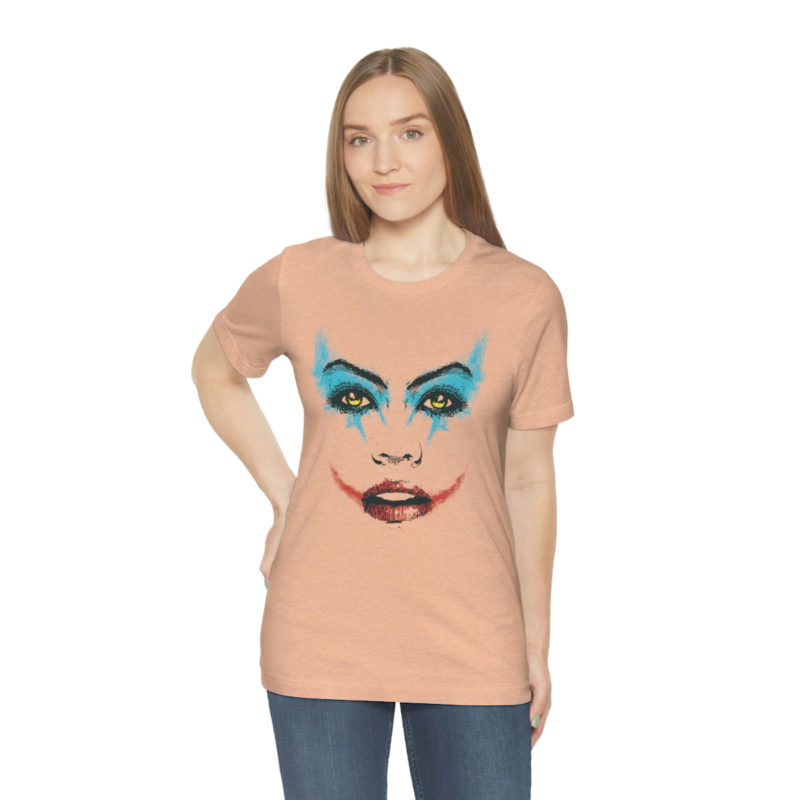 Female Joker Face Unisex Jersey Short Sleeve Tee - Image 22