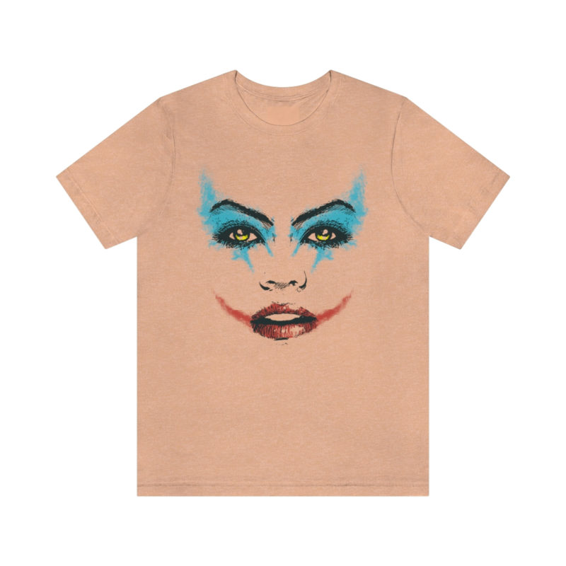 Female Joker Face Unisex Jersey Short Sleeve Tee - Image 19