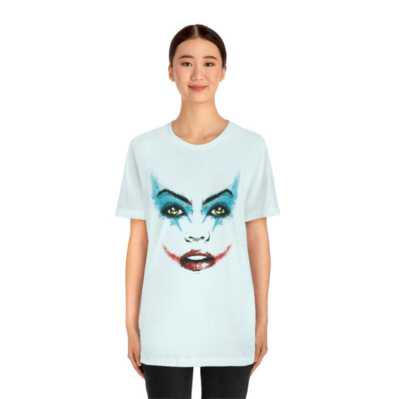 Female Joker Face Unisex Jersey Short Sleeve Tee - Image 38
