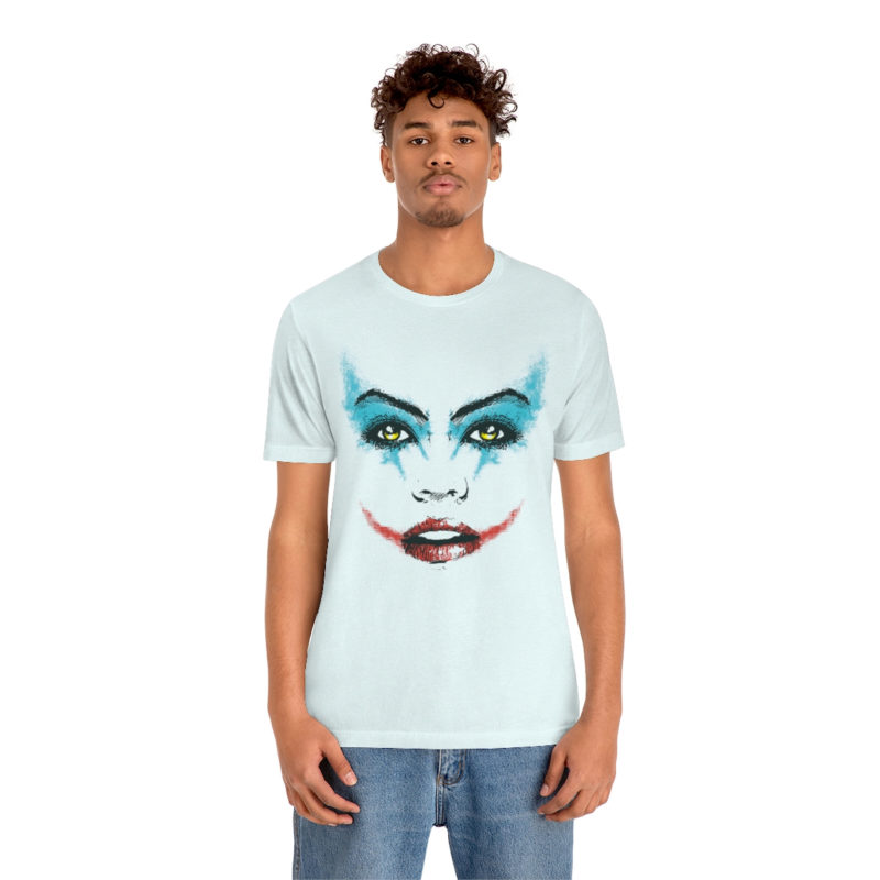 Female Joker Face Unisex Jersey Short Sleeve Tee - Image 39