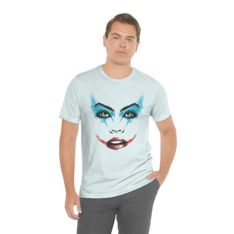 Female Joker Face Unisex Jersey Short Sleeve Tee - Image 41
