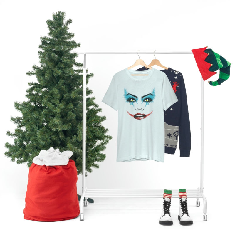 Female Joker Face Unisex Jersey Short Sleeve Tee - Image 44