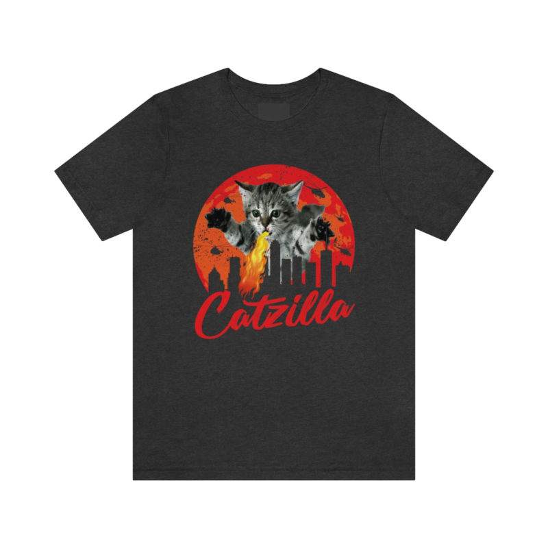 Fire breathing Catzilla Attacking The City Bella+Canvas Unisex Jersey Short Sleeve Tee - Image 10
