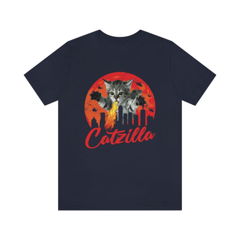 Fire breathing Catzilla Attacking The City Bella+Canvas Unisex Jersey Short Sleeve Tee - Image 19