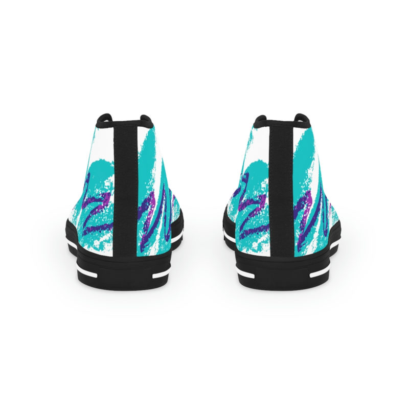 Retro 80s Style Solo Jazz Print Men's High Top Sneakers - Image 2
