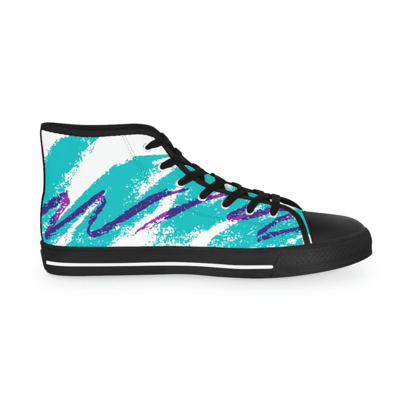 Retro 80s Style Solo Jazz Print Men's High Top Sneakers - Image 3
