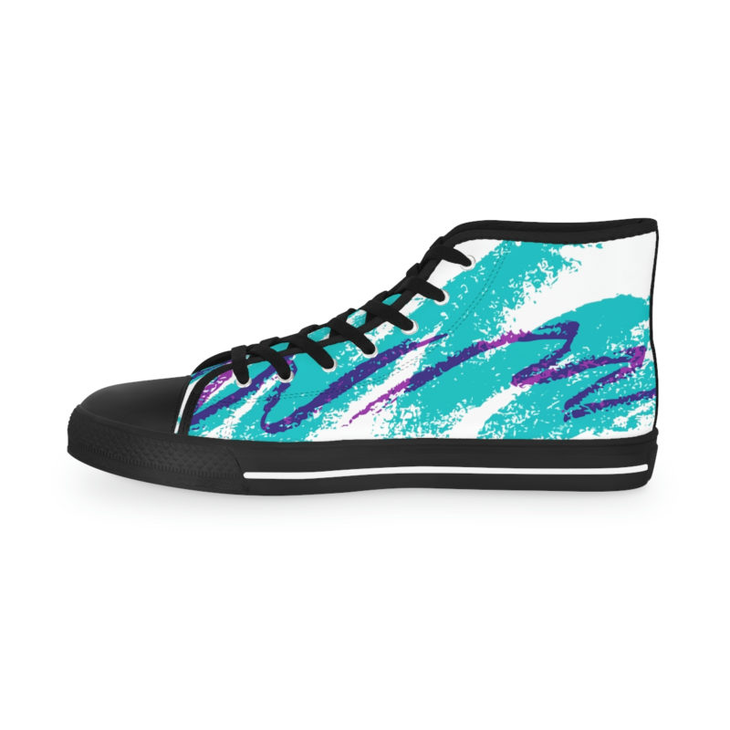 Retro 80s Style Solo Jazz Print Men's High Top Sneakers - Image 4