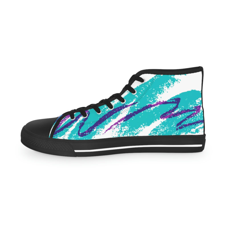 Retro 80s Style Solo Jazz Print Men's High Top Sneakers - Image 5