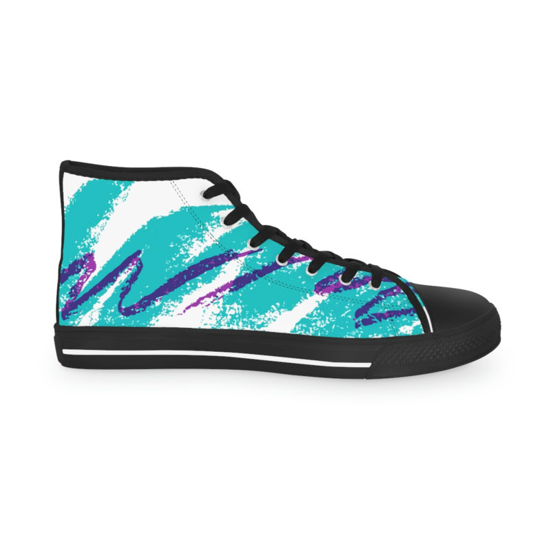 Retro 80s Style Solo Jazz Print Men's High Top Sneakers - Image 6